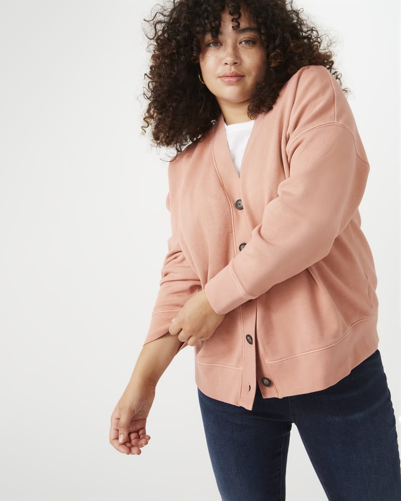 Front of plus size (Re)sourced Cotton Cardigan Sweatshirt by Madewell | Dia&Co | dia_product_style_image_id:173793